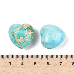 Dyed Natural Imperial Jasper Heart Palm Stone&nbsp;G-Q021-03