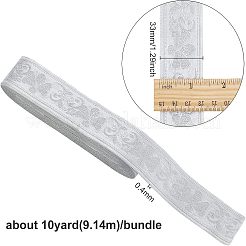 Ethnic Style Embroidery Polycotton Ribbons&nbsp;OCOR-WH0066-21A