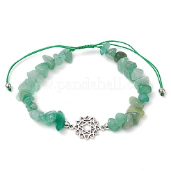 7Pcs Chakra Theme Natural & Synthetic Mixed Gemstone Chips Braided Beads Bracelets&nbsp;BJEW-JB11326