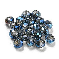 透明な電気メッキガラスビーズ  多面カット  ロンデル  ミックスカラー  6x4.5mm  穴：1.2mm  100個/袋&nbsp;GLAA-L046-02