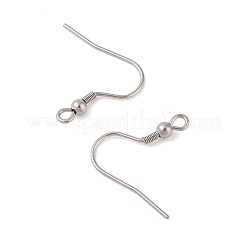 変色しにくい316サージカルステンレススチール製ピアスフック  耳ワイヤー  カン付き  ステンレス鋼色  21x22x3mm  ピン：0.8mm&nbsp;STAS-N106-06P