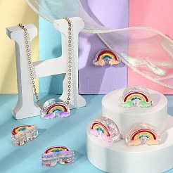 40Pcs 4 Colors Transparent Acrylic Enamel Beads&nbsp;OACR-CJ0001-24