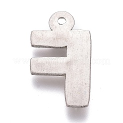 変色しにくい304ステンレススチールペンダント  アルファベット  文字.f  16x9.5x2mm  穴：1mm&nbsp;STAS-H119-01P-F