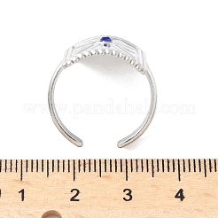 304 Stainless Steel Rhinestone Cuff Rings&nbsp;RJEW-S626-09P