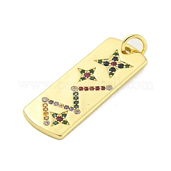 Real 18K Gold Plated Brass Micro Pave Cubic Zirconia Pendants&nbsp;KK-R159-06A-G