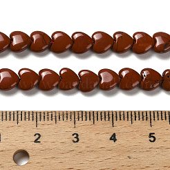天然石レッドジャスパービーズ連売り  ハート  5.5x6~6.5x2.5~3mm  穴：0.7mm  約69~72個/連  14.88~15.2（37.8~38.6センチメートル）&nbsp;G-P575-C02-6mm
