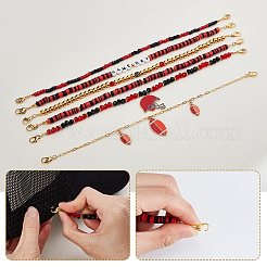 6Pcs 6 Styles Handmade Polymer Clay & CCB Plastic & Glass & Alloy Enamel Pendant Hat Chains&nbsp;HJEW-GA00089