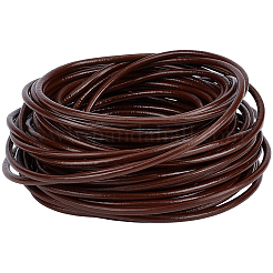 CALFOVERA 2.19 iarda di Cordino in Vera Pelle Intrecciata per La Creazione di Gioielli 6mm di Tondo in Vera Pelle Nera Intrecciata Cordoncino per Cravatta Bolo Cordoncino Piegato per La Creazione