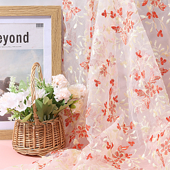 Flower Pattern Polyester Embroidery Lace Fabric&nbsp;DIY-WH0888-199B