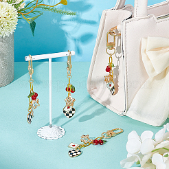 4Pcs Alloy Enamel & Acrylic Pendant Decorations&nbsp;KEYC-NB00031