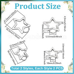 4Pcs 2 Colors Alloy Spring Gate Rings&nbsp;FIND-UN0007-74A