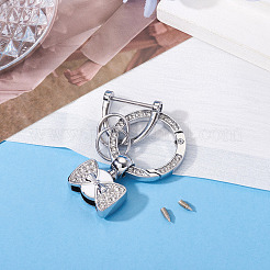 1Pc DIY Alloy Rhinestone Spring Gate Rings Keychains&nbsp;FIND-TA0008-54B-P