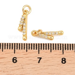 Brass Micro Pave Cubic Zirconia Charms&nbsp;KK-F927-20G