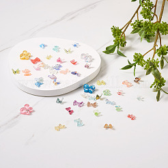 1箱195個21色3Dバタフライ樹脂カボション  ネイルアートスタッド  ネイルアートの装飾の付属品  ミックスカラー&nbsp;MRMJ-PJ0001-04