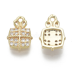 Brass Micro Pave Clear Cubic Zirconia Charms&nbsp;KK-S348-526-NF