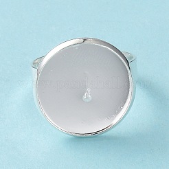 Adjustable 201 Stainless Steel Finger Rings Components&nbsp;STAS-G187-01S-16mm