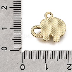 UVメッキ合金クリスタルラインストーンペンダント  象のチャーム  ゴールドカラー  14x15.5x2.5mm  穴：1.6mm&nbsp;RB-CBAD37D-02G