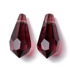 ファセット透明a5ガラスペンダント  ティアドロップ  ミックスカラー  17~17.5x8.5~9mm  穴：1mm&nbsp;X-GLAA-D003-03