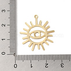 真鍮チャーム  カドミウムフリー＆鉛フリー  目で日  24KGP本金メッキ  25x23x0.3mm  穴：1.2mm&nbsp;KK-P259-16G