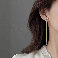 Alloy Plastic Imitation Pearl Tassel Stud Earrings&nbsp;FS-WG3A474-01