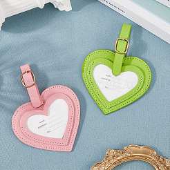 2Pcs 2 Colors PU Leather Luggage Bag Tags&nbsp;AJEW-GF0011-46B