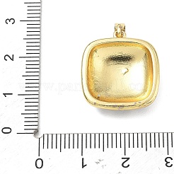 真鍮製エナメルペンダント  レモンのチャームが付いた四角い形  ゴールドカラー  20.5x18.5x5mm  穴：2x4.5mm&nbsp;KK-CBA2CFD-02G