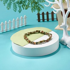 Natural Rhyolite Jasper Chip Beads Bracelet for Girl Women&nbsp;BJEW-JB06748-11