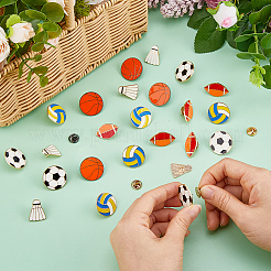 25Pcs 5 Styles Sport Enamel Broochs&nbsp;JEWB-FH0002-70