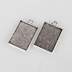 Tibetan Style Alloy Pendant Cabochon Settings&nbsp;TIBEP-N003-04AS