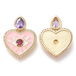 Brass Micro Pave Cubic Zirconia Pendants&nbsp;ZIRC-I044-22G