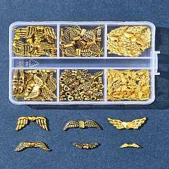 チベットスタイルの合金ビーズ105個。  ウイング  アンティーク黄金  4~22x3~21.5x3~4mm  穴：1~1.5mm  105個/セット&nbsp;TIBEB-FS0001-09