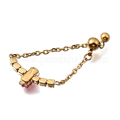304 Stainless Steel Pave Cubic Zirconia Adjustable Chain Rings&nbsp;RJEW-P189-02B-G