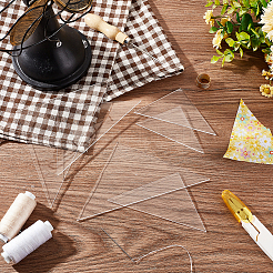 アクリルキルティングテンプレート  パッチワークステンシル  三角形  透明  26~92x43~183x3mm  6個/セット&nbsp;AJEW-WH0332-68