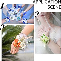 プラスチックイミテーションパールストレッチブレスレット  花嫁介添人のために  ブライダル  パーティージュエリー（レースエッジなし）  オーガンジーバッグ付き  ミックスカラー  1-3/4インチ（4.5cm）  ビーズ：8mm  12個/セット&nbsp;FIND-NB0001-22