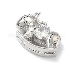 Brass Micro Pave Cubic Zirconia Pendants&nbsp;KK-I476-26P-05