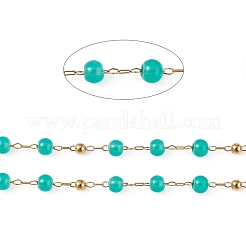 Dyed Natural Jade Round Beaded Chain&nbsp;CHS-C006-01F