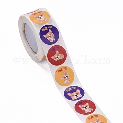 Flat Round Paper Thank You Stickers&nbsp;DIY-C042-12F