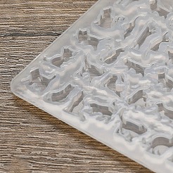 DIYシリコンモールド  猫の形  レジン型  ホワイト  64x72x3.8mm  内径：7~14x5~14mm&nbsp;SIMO-L002-01B
