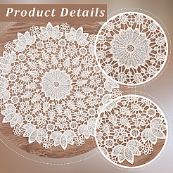 4Pcs 4 Styles Polyester Lace Coaster&nbsp;AJEW-CY0002-07B