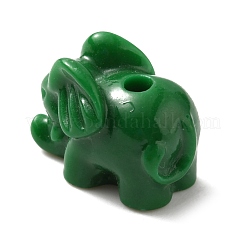合成サンゴビーズ  染め  象  濃い緑  14.5x10.5x8.5mm  穴：1.6mm&nbsp;FIND-WH0144-23F
