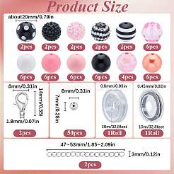 アクリル＆樹脂の丸型ブレスレットのDIYジュエリーキット  ミックスカラー  20~53x3~19mm  穴：2~3mm&nbsp;DIY-SC0026-23