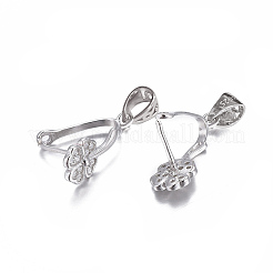 Anti-Tarnish Rhodium Plated 925 Sterling Silver Pendant Bails&nbsp;STER-L058-007P