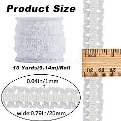 ジュエリー作りのための10ヤードのポリエステル弾性レーストリム  服飾材料  ホワイト  3/4インチ（20mm）&nbsp;OCOR-GF0002-92B