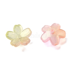 アクリルビーズキャップ  花  カラフル  11x11.5x2mm  穴：1.5mm&nbsp;OACR-I024-01E
