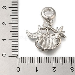 Rack Plating Alloy Enamel European Dangle Charms&nbsp;PALLOY-A009-18P