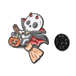ハロウィンエナメルピン  バックパック用合金ラペルピンバック  スカル  29x30.5mm&nbsp;JEWB-I051-01EB-01