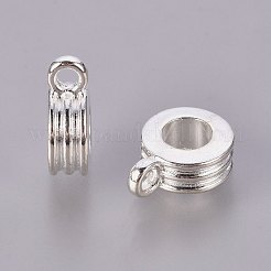 亜鉛合金の欧州ハンガー  チューブベイル  ループベイル  カドミウムフリー＆鉛フリー  コラム  銀色のメッキ  サイズ：直径約9mm  長さ12mm  厚さ4mm  穴：2mm  内径：5mm&nbsp;MPDL-H119-S