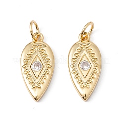 Rack Plating Brass Micro Pave Clear Cubic Zirconia Pendants&nbsp;ZIRC-C040-43G