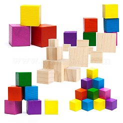 ソリッドキューブ木製ブロック  ビルディングブロック  初期の教育用おもちゃ  新規ブロック  バリーウッド  20x20x20mm  30pc  35x35x35mm  30pc  60個/セット&nbsp;DIY-BC0010-04