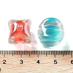 UVメッキ虹色透明アクリルビーズ  キャンディ  ミックスカラー  19x18.5x15.5mm  穴：2.5mm&nbsp;MACR-D032-08